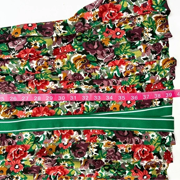 Brooks Brothers Retro Multicolor Floral Long Sleeve Dress with Green Stripe Band - Picture 9 of 12